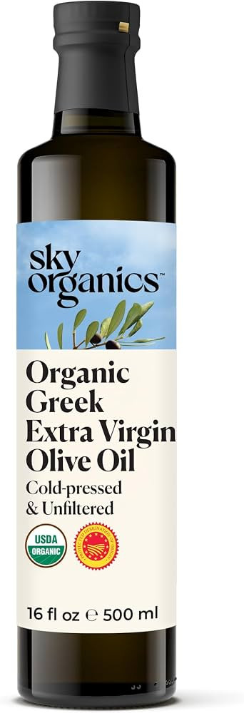 Sky Organics - Organic Extra Virgin Olive Oil, 16 fl oz - Cold Pressed & Unfiltered - Bright, Fre... | Amazon (US)
