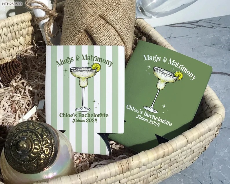 Bachelorette Party Can Coolers, Margs and Matrimony, Personalized Bridal Party Favors, Bacheloret... | Etsy (US)