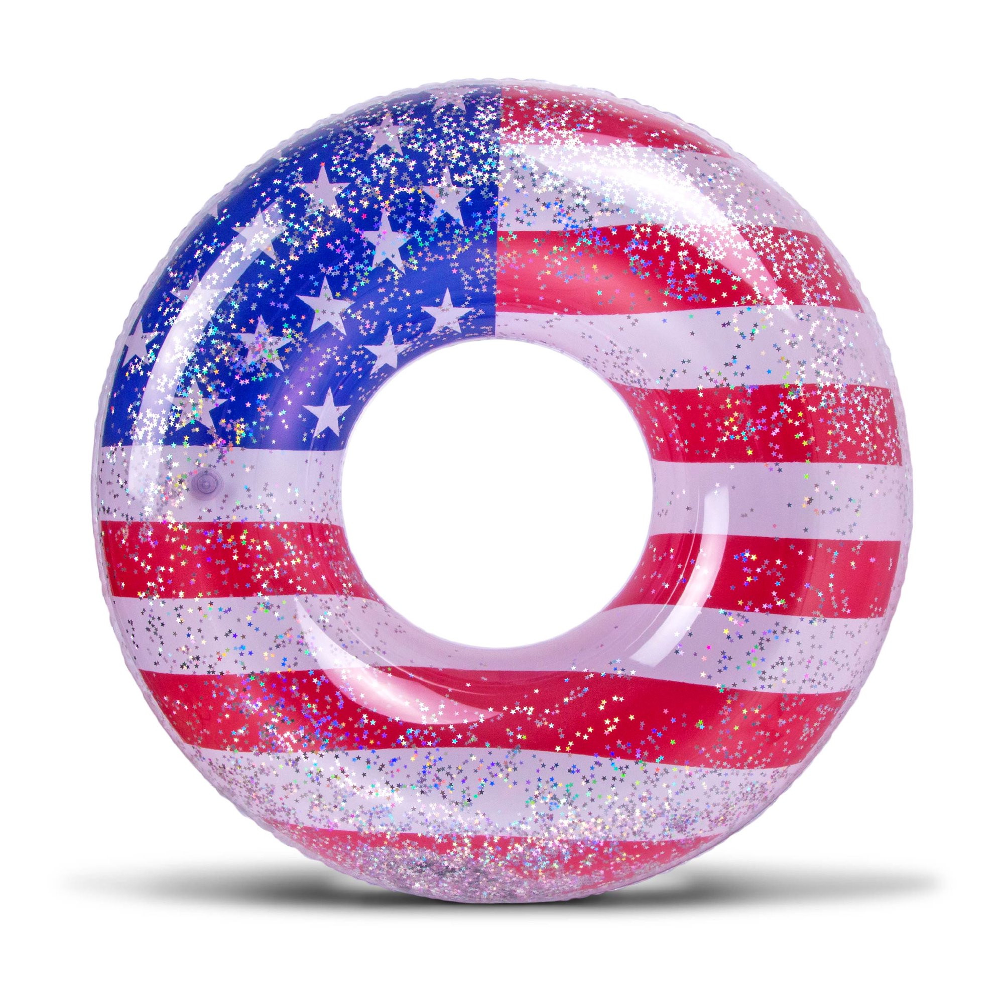 POZA Inflatable Pool Float Tube - Luxurious Fun Lounger Filled with Sparkle Silver Stars Confetti... | Walmart (US)