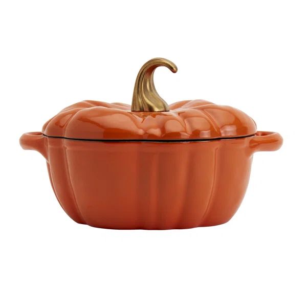 Smith and Clark Cast Iron Pumpkin Figural Dutch Oven | Wayfair North America