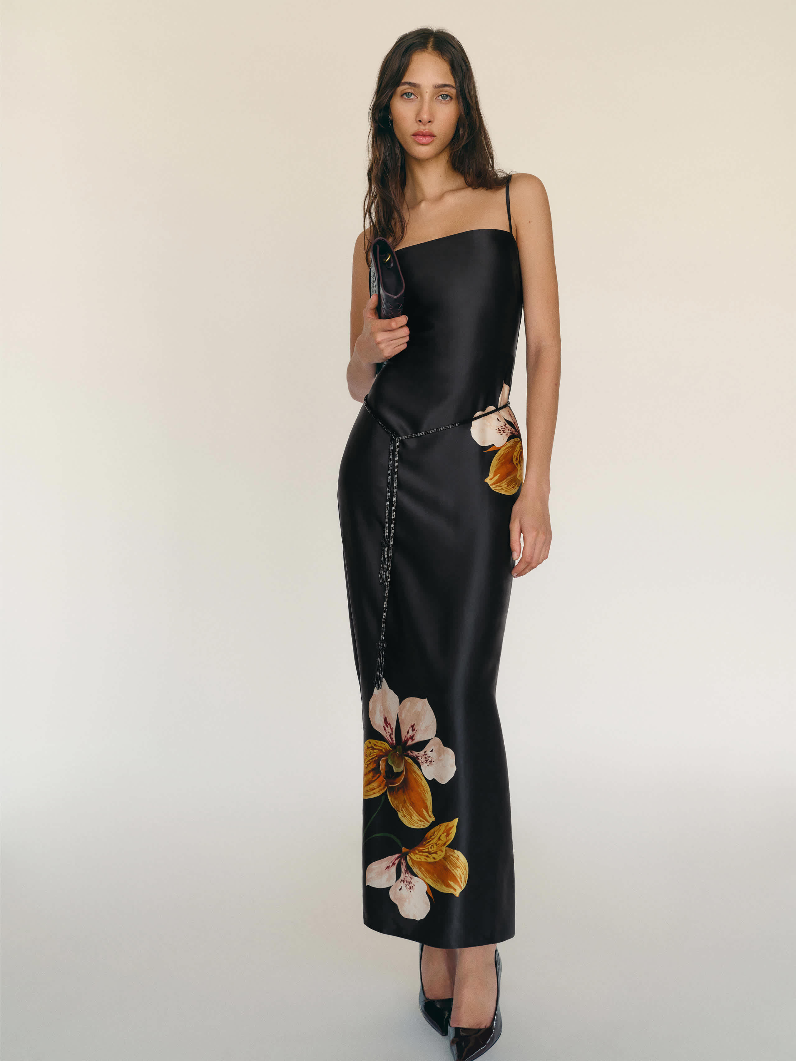 Reformation Petites Frankie Silk Dress Black 10P | Reformation (Global)