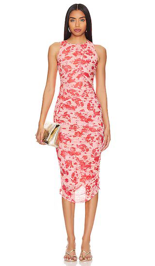 Felicia Midi Dress in Red Floral | Revolve Clothing (Global)