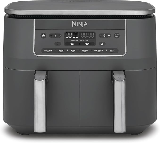 Ninja Dual Zone Digital Air Fryer, 2 Drawers, 7.6L, 6-in-1, Uses No Oil, Air Fry, Max Crisp, Roas... | Amazon (UK)