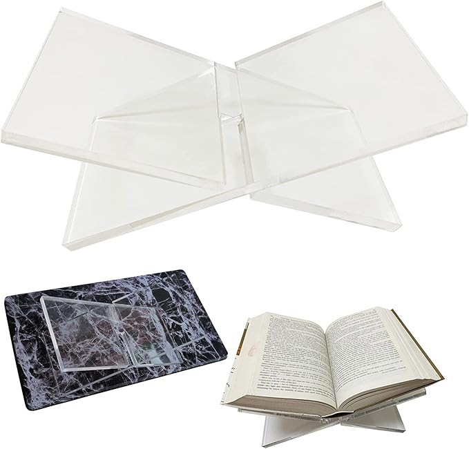 Acrylic Book Stand Holder Thick Open Book Display Stand (Clear, Thickness:8mm) | Amazon (US)