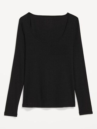 Fitted Long-Sleeve Rib-Knit Top for Women | Old Navy (US)