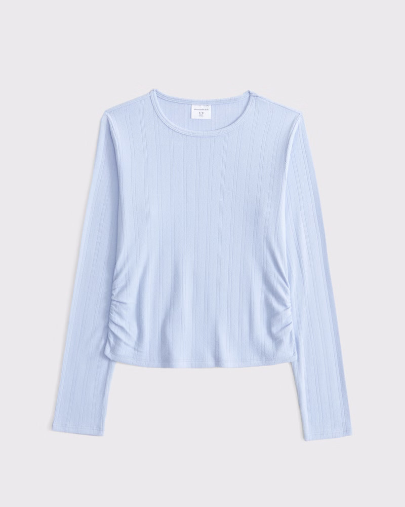girls long-sleeve side ruched tee | girls tops | Abercrombie.com | Abercrombie & Fitch (US)
