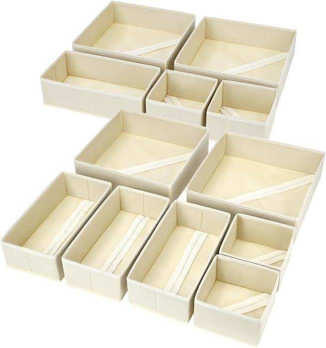 DIMJ Drawer Organizer Clothes, 12 Pack Dresser Organizer, Foldable Closet Organizers and Storage,... | Amazon (US)