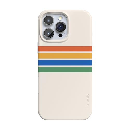 Casely iPhone 16 Pro Case | Totally Groovy | Rainbow Stripes Color Block | Compatible with MagSafe | Classic Ultra Slim Design | Amazon (US)