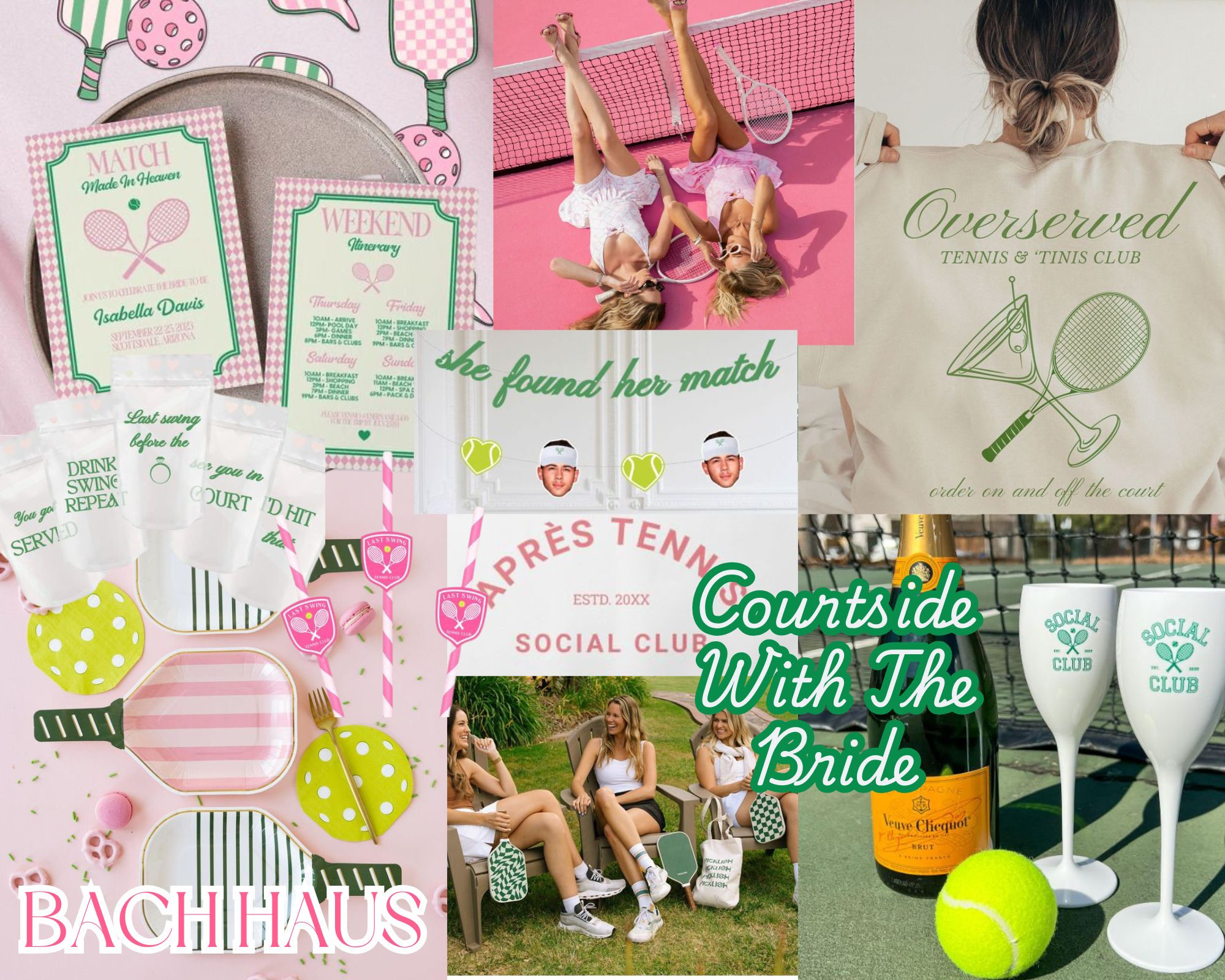 This bride was #Overserved at her Perfect Match Tennis themed bachelorette! Pinks, Greens, custom pickle ball paddles, all the personalized goodies! 

 #LTKActive #LTKSaleAlert #LTKParties