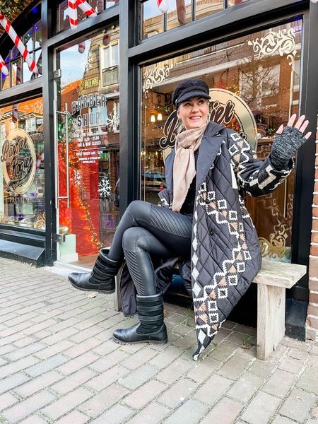 On the second day of Christmas I had no plans and dressed casually on a baker boy cap, a puffer coat (Lonneke Nooteboom x Shoeby), Vuitton scarf, black glitter sweater over a crisp white shirt paired with Spanx faux leather moto leggings and walking boots. 



#LTKHoliday #LTKstyletip #LTKSeasonal