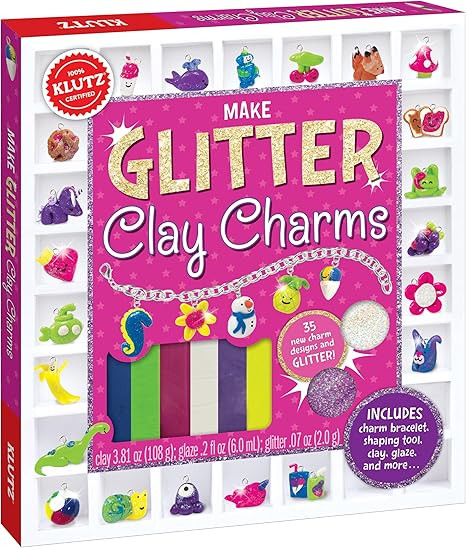 Klutz Make Glitter Clay Charms Craft Kit, 8" Length x 1.25" Width x 9" Height | Amazon (US)