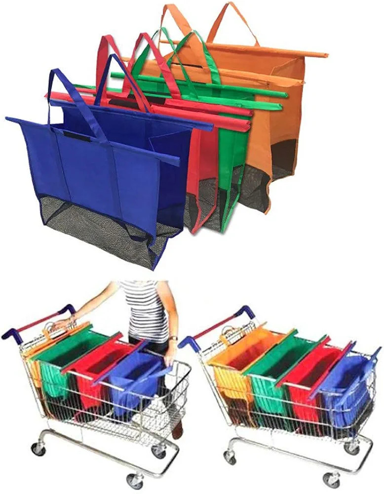 4pcs/Set Cart Trolley Supermarket Shopping Eco Bags Foldable Reusable Grocery Handbags | Amazon (CA)