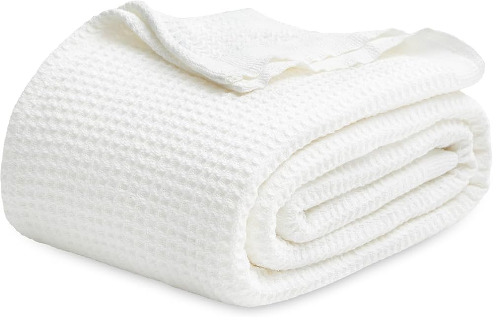Bedsure 100% Cotton Blankets Queen Size for Bed - 405GSM Waffle Weave Blankets for ... | Amazon (US)