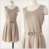 90S Minimalist Linen Rayon Belted Romper | John Roberts Beige Neutral Wide Leg Large | Etsy (US)