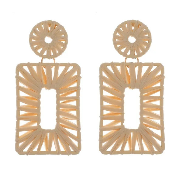 Amrita Singh Paulette Woven Raffia Square Drop Earring | Walmart (US)