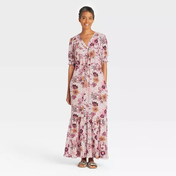 Women's Elbow Sleeve Button-Front Dress - Knox Rose™ | Target