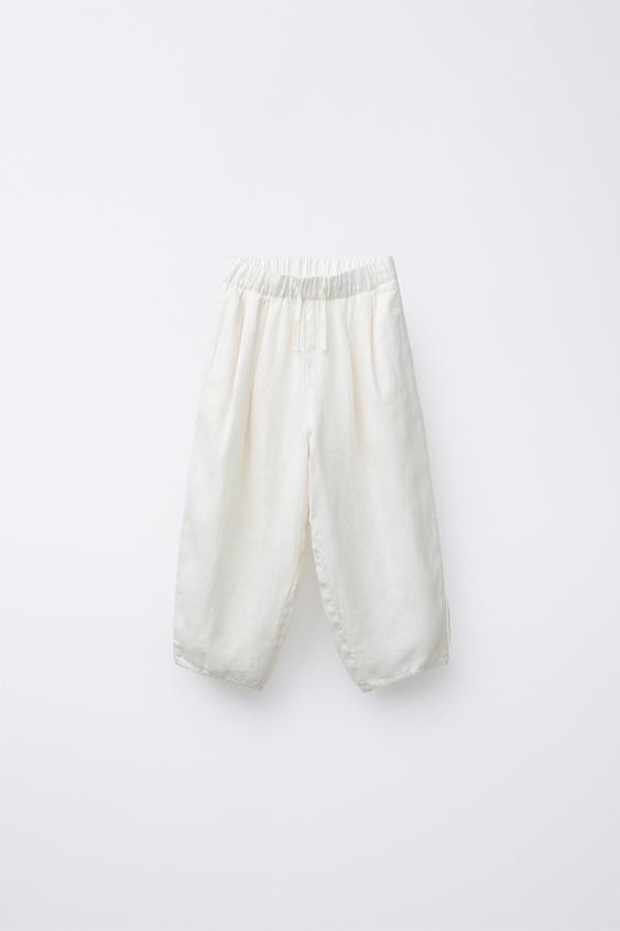 100% LINEN BAGGY PANTS | Zara US