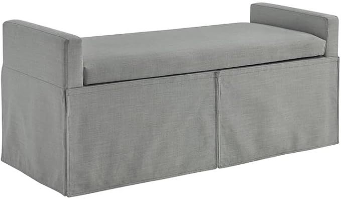 Posh Living Khloee Bench Light Grey Linen 50.2L x 19.6W x 22H Upholstered Square Arms | Amazon (US)