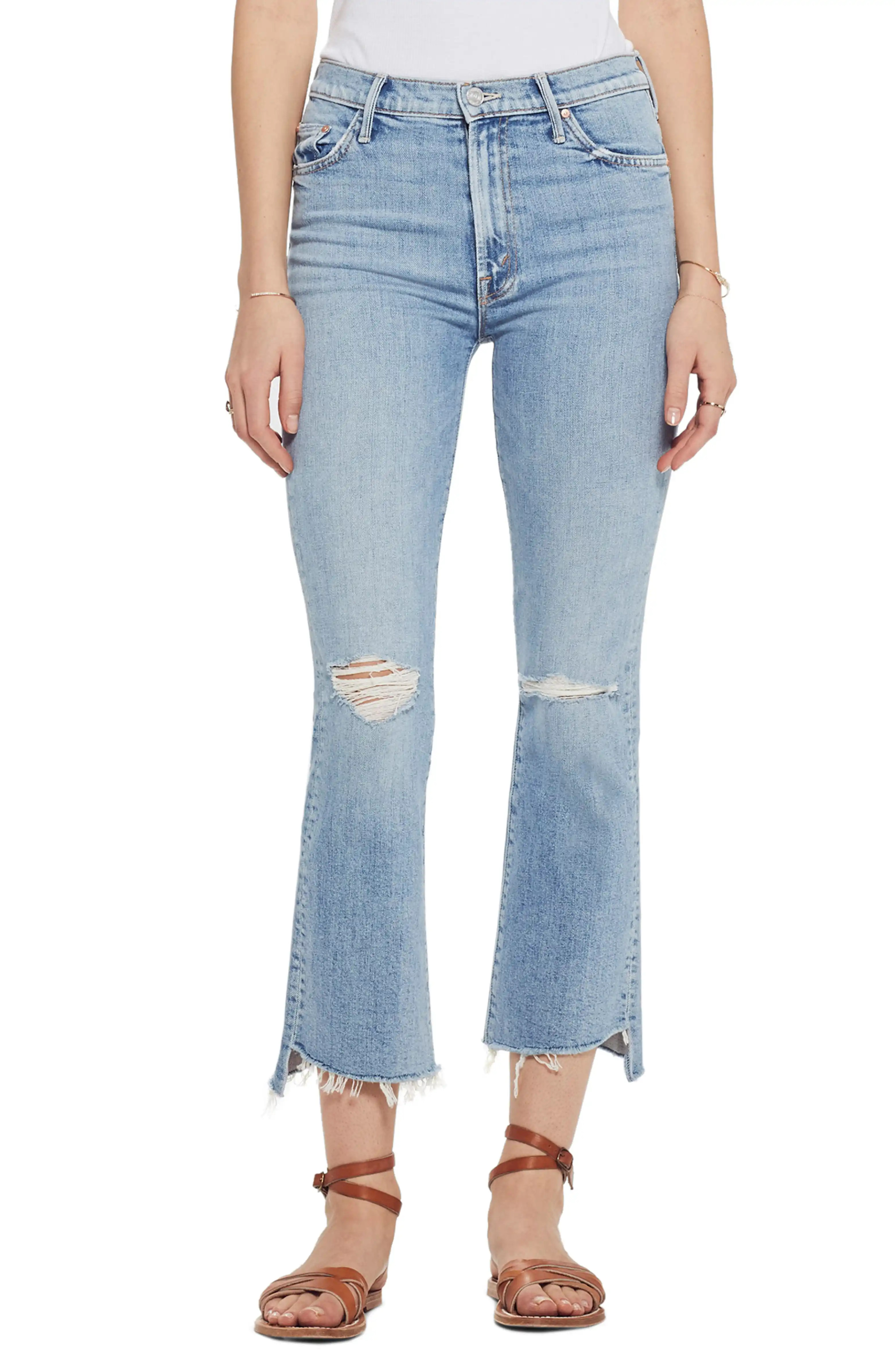 The Insider High Waist Crop Step Fray Hem Bootcut Jeans | Nordstrom