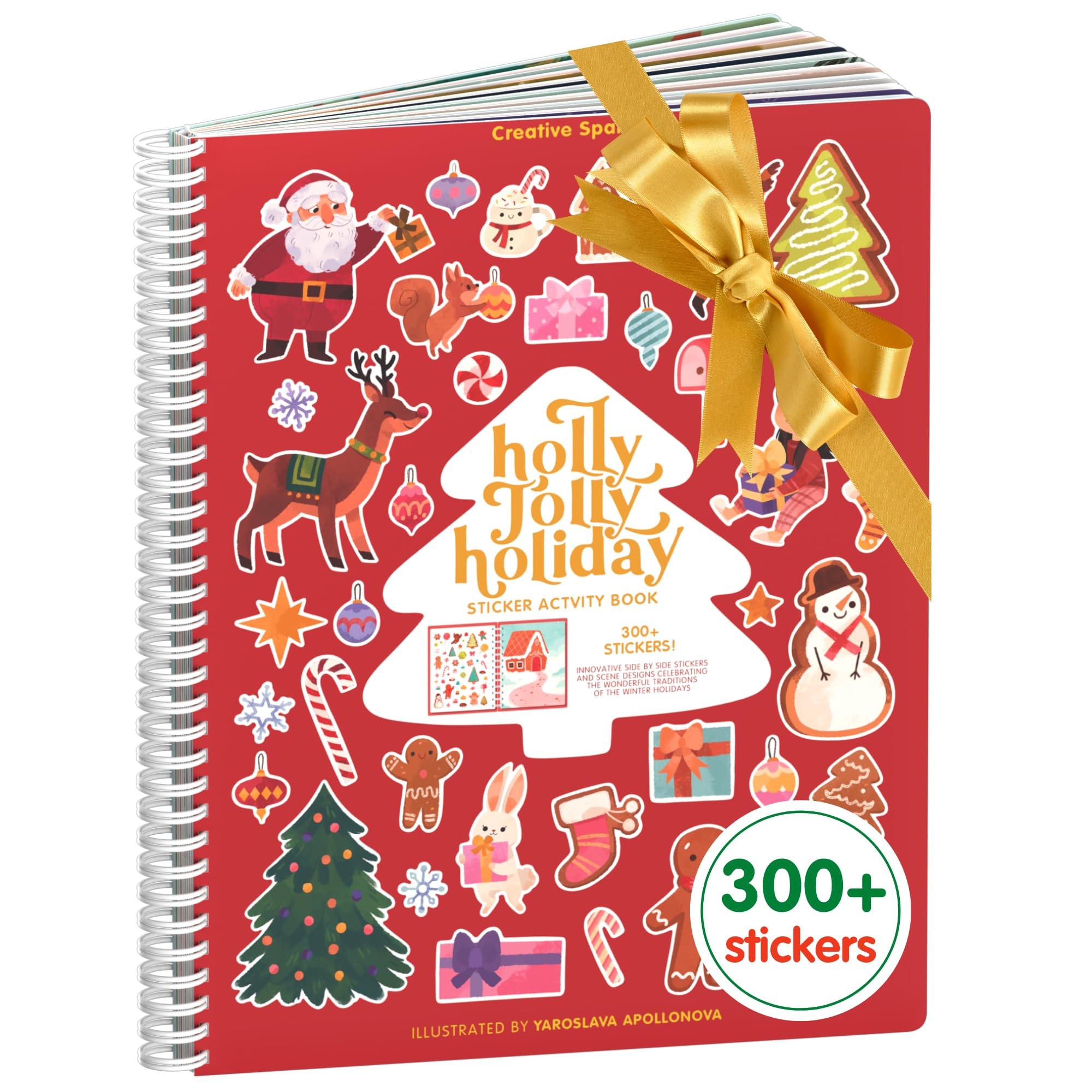 CUPKIN Holly Jolly Holiday Stickers for Kids Toddler Sticker Book, Santa Christmas Activity Book,... | Amazon (US)