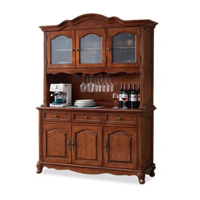 Cherry Solid + Manufactured Wood+Glass Sideboard | Wayfair North America