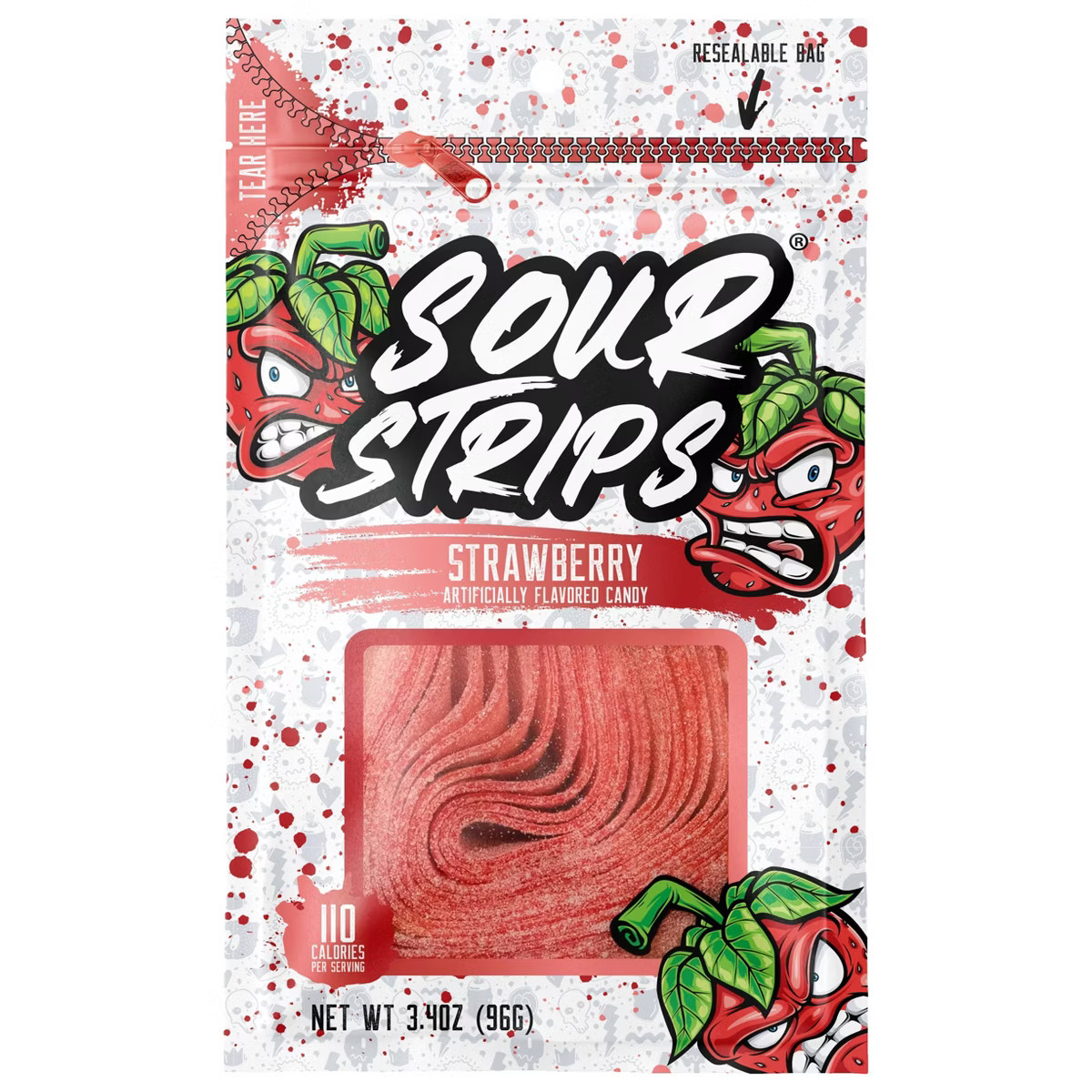 Strawberry Sour Strips Candy - 3.4oz | Target