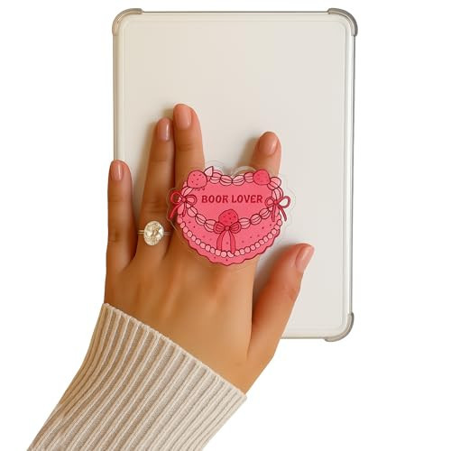 Book Lover Kindle Grip, Heart Shape Collapsible Stand Holder for Phone eReaders, Accessories for Kindle, Phone Grip,Book Lover Gifts | Amazon (US)