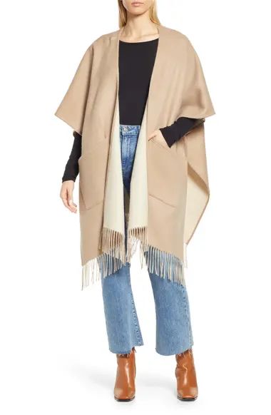 Nordstrom Reversible Wool & Cashmere Travel Ruana | Nordstrom