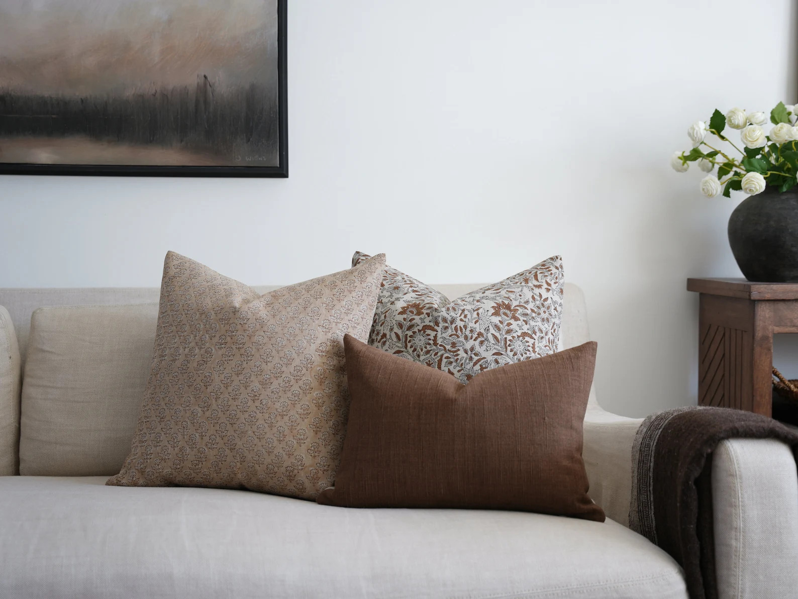 JULIAN Brown Pillow Cover Brown Handwoven Pillow Cover Chocolate Brown Pillow Brown Woven Pillow ... | Etsy (US)