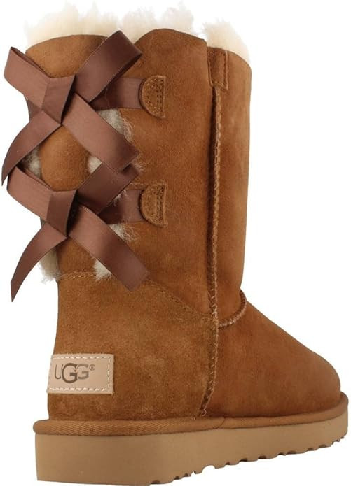 Amazon.com | UGG Women's Bailey Bow II Boot, Chestnut, 9 | Mid-Calf | Amazon (US)