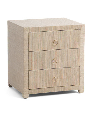 Quinn 3 Drawer Woven Nightstand | The Global Decor Shop | Marshalls | Marshalls