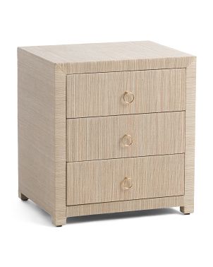 Quinn 3 Drawer Woven Nightstand | The Global Decor Shop | Marshalls | Marshalls