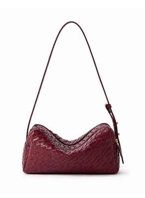 Trousse Woven Leather Burgundy | Elleme