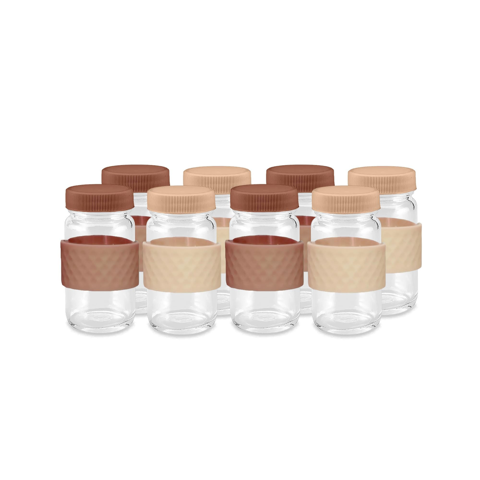 Juice Shot Containers, Glass, Clear, 2oz, Colored Lids & Silicone Grip Bands, Beverage Storage, J... | Amazon (US)