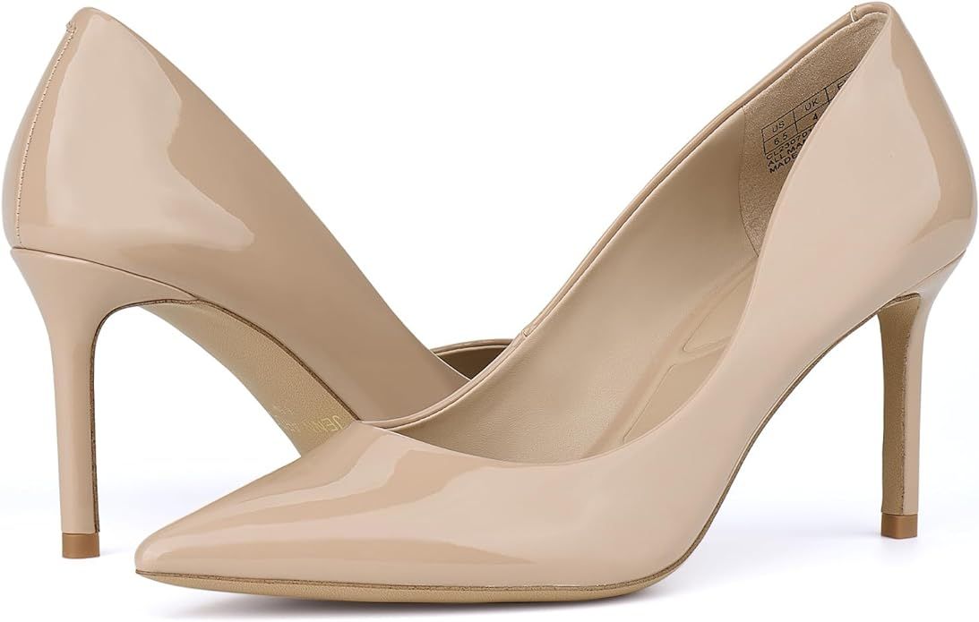 JENN ARDOR Women's Comfortable Stiletto Pumps 3 inch Elegant Gorgeous Closed Pointed Toe Slip On ... | Amazon (US)