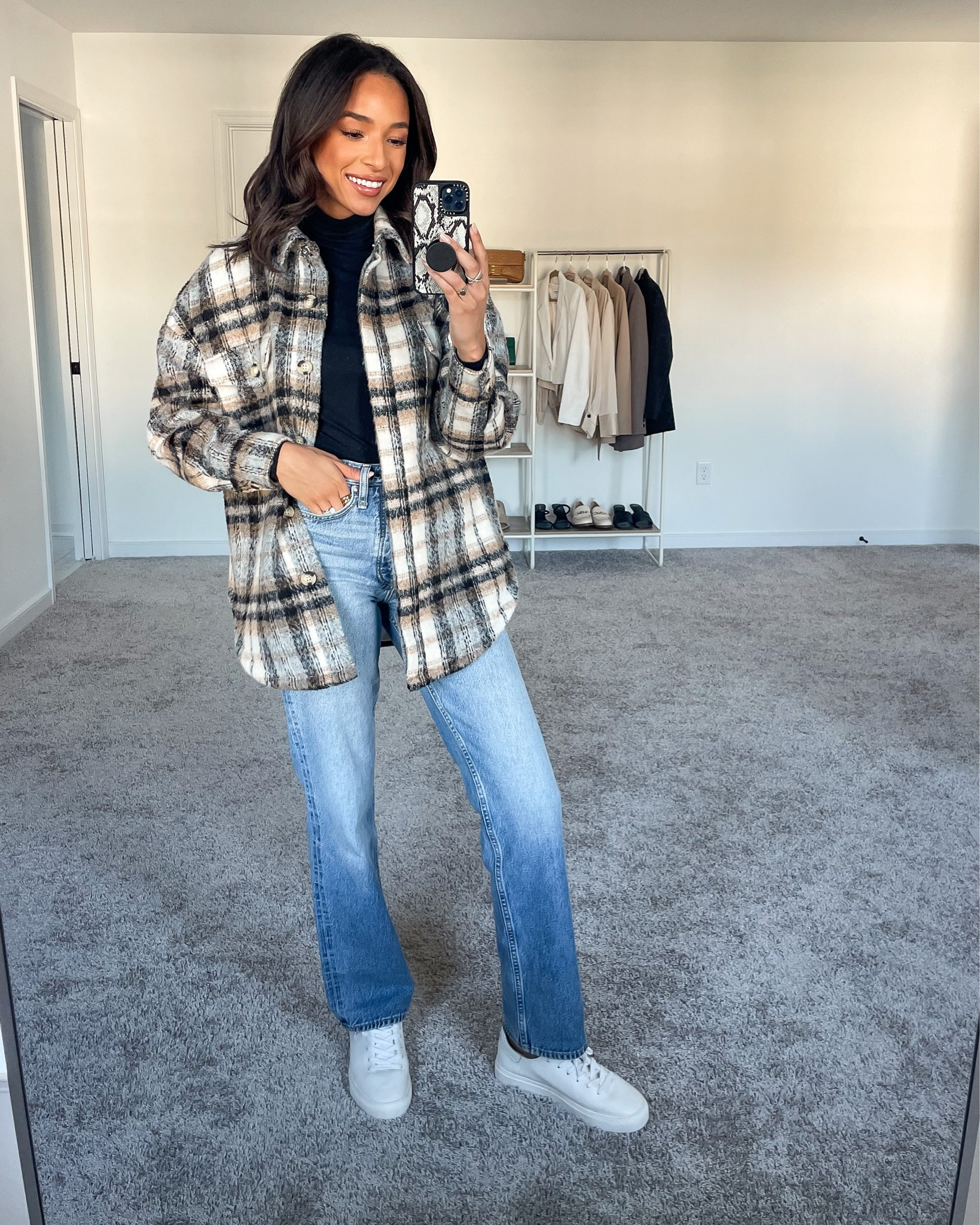 Size 00/0 in plaid shacket (runs large), XS in turtleneck, 25 in jeans, sneakers fit TTS







Fall outfit
Fall capsule wardrobe
Capsule wardrobe outfit
Casual fall outfit
Plaid shacket outfit
Smart sneakers
Classic denim
Straight leg denim
Workwear outfit
Classic denim
Straight leg denim

#LTKstyletip #LTKSeasonal #LTKunder100