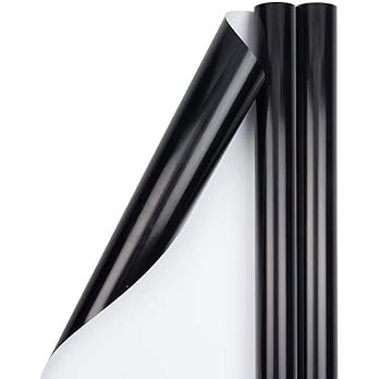 JAM PAPER Gift Wrap - Glossy Wrapping Paper - 50 Sq Ft Total - Black - 2 Rolls/Pack | Amazon (US)