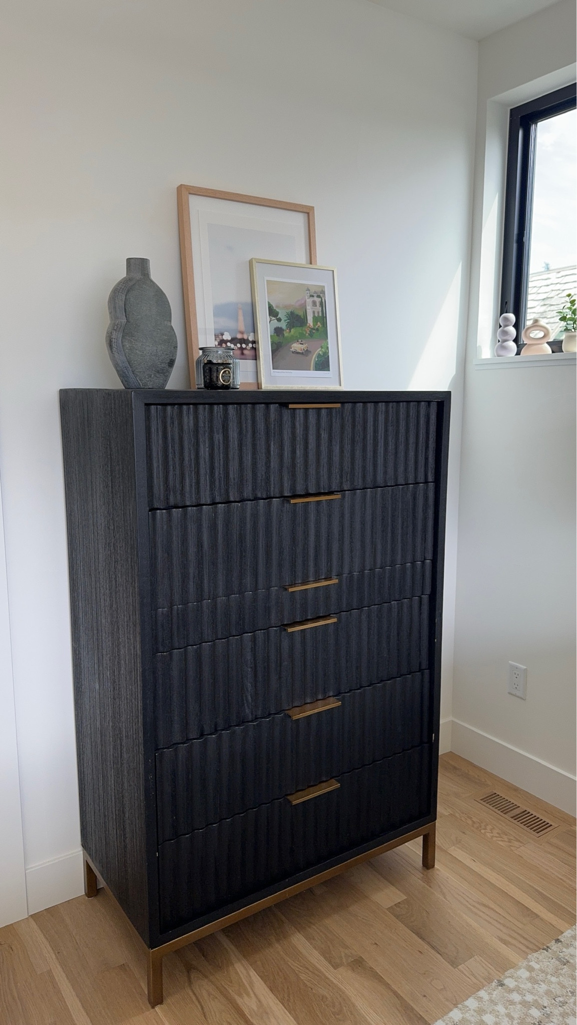 Home decor home furnishing black and gold modern dresser and art prints  

#LTKHome #LTKStyleTip #LTKFamily