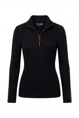 Cavendish Quarter Zip Knit (Black) | Holland Cooper