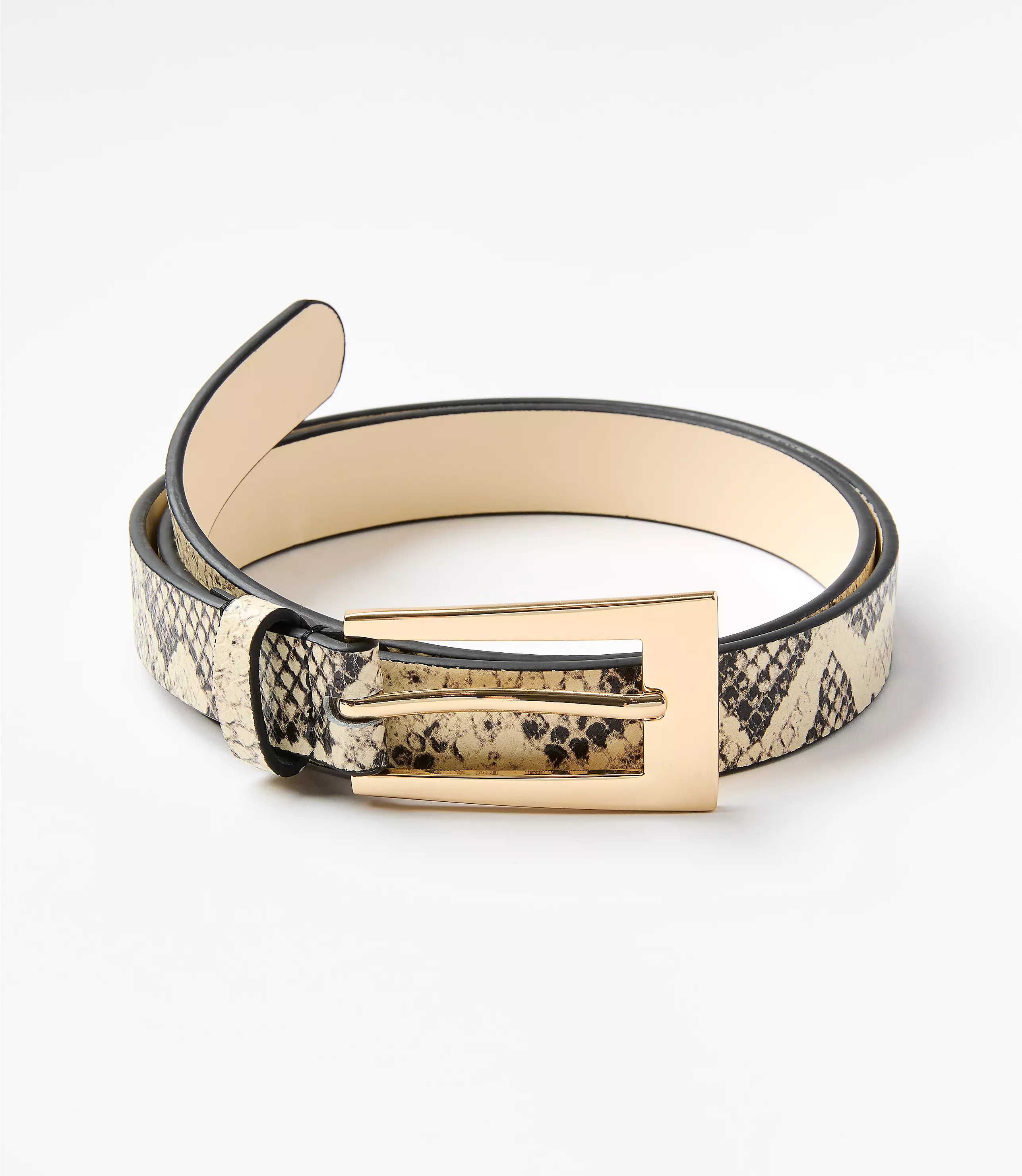 LOFT Versa Snake Print Leather Belt | LOFT