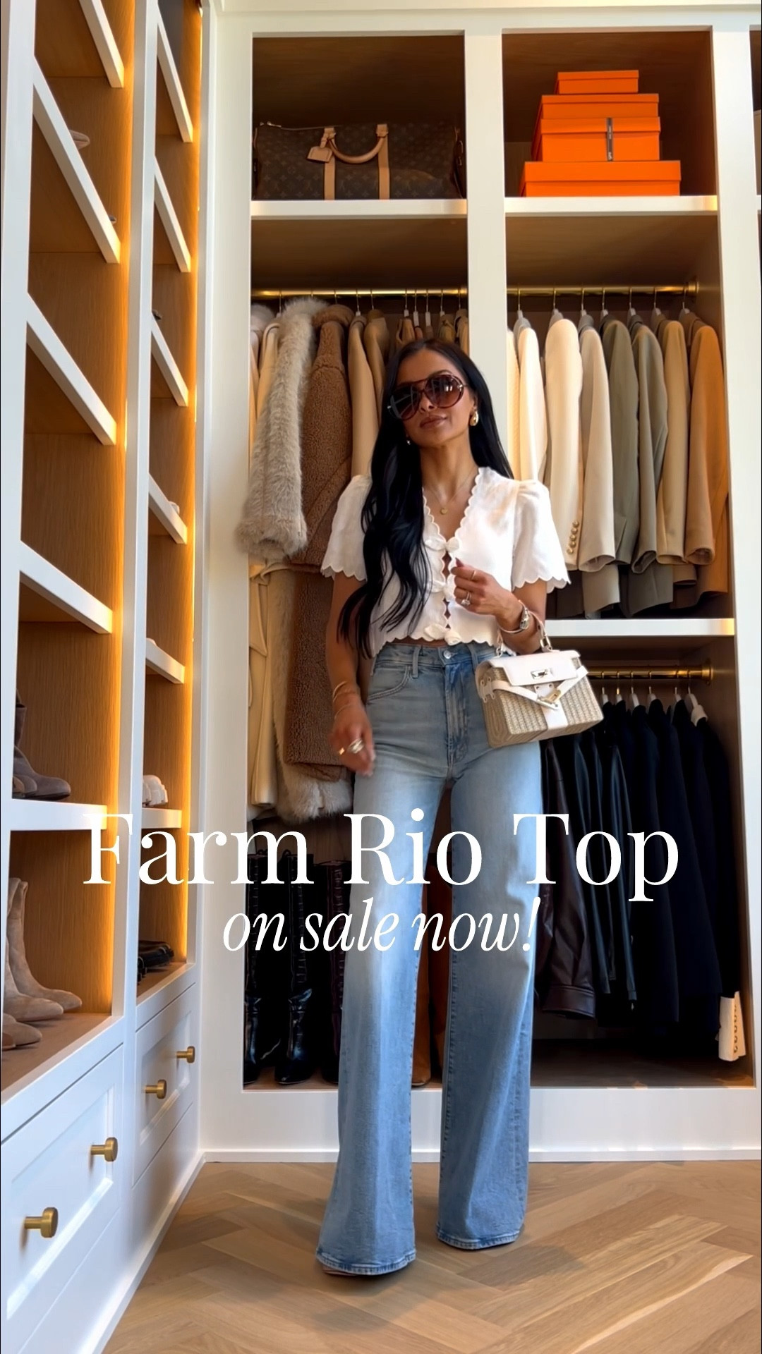 Spring sales! Save 30% off at Bloomingdale’s! My farm Rio white top is on sale - I always get asked about this scalloped top. It’s so fun and feminine and will carry you into summer. Paired it with the viral mother jeans and Amazon designer look sunglasses. 

Spring transition outfit, Miamiamine, vacation outfit, spring tops 



#LTKSaleAlert #LTKootd #LTKOver40