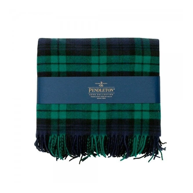 Pendleton Plaid 5th Avenue Throw Black Watch Green Blanket 71014 | Dandy Fellow