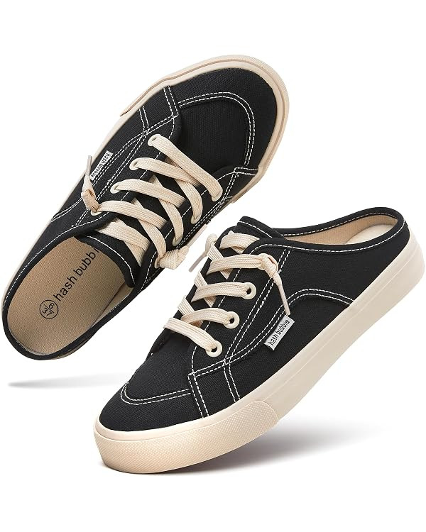 hash bubbie Women's Mules Comfortable Slip on Sneakers Tennis Shoes Summer Backless Canvas Shoes ... | Amazon (US)