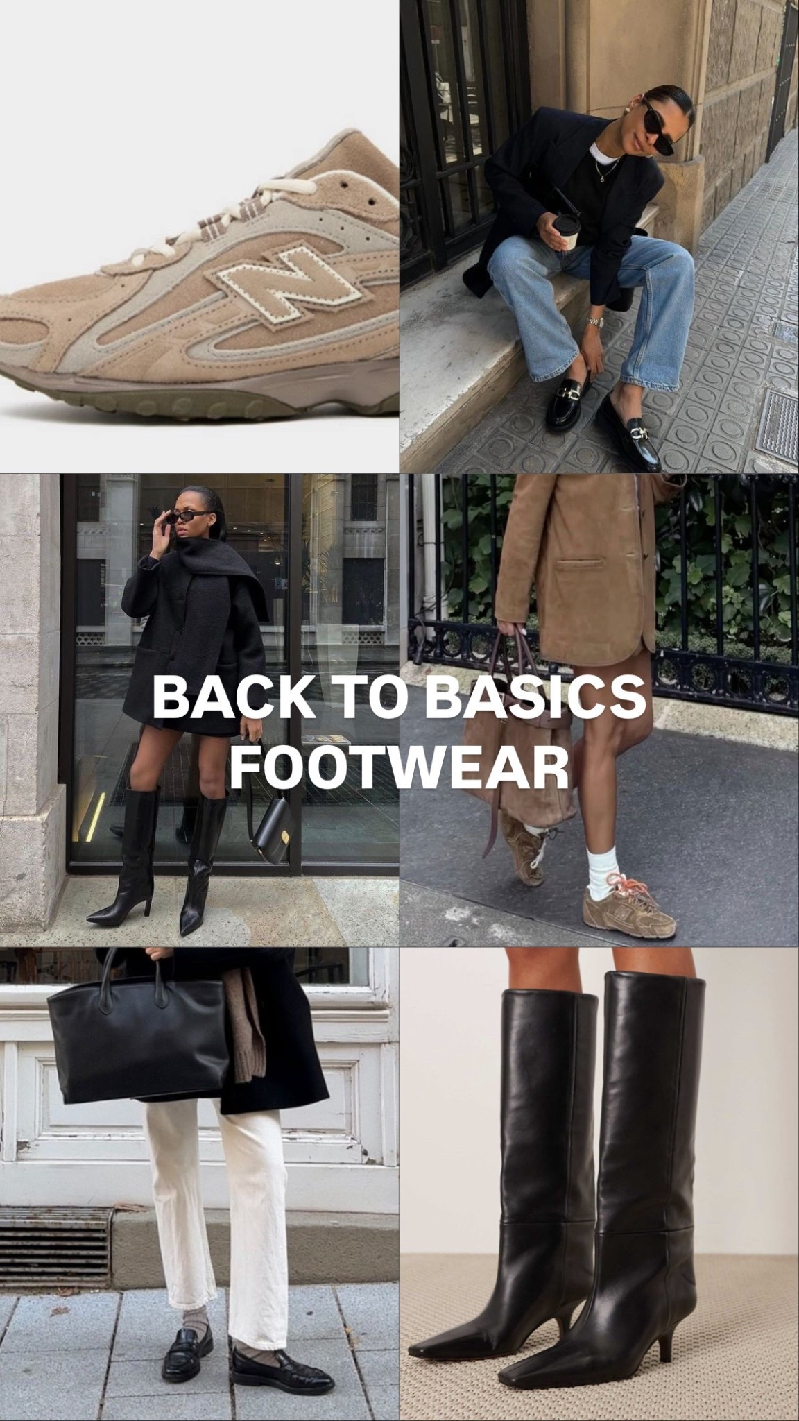 New balance 240l
Neutral trainers
Black high knee boots
Pointed black ankle boots 
Black
Loafers 

#LTKstyletip #LTKuk #LTKshoes