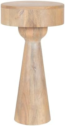 Kate and Laurel Solbrett Transitional Sophisticated Round Side Table, 12 x 12 x 22, Light Natural... | Amazon (US)