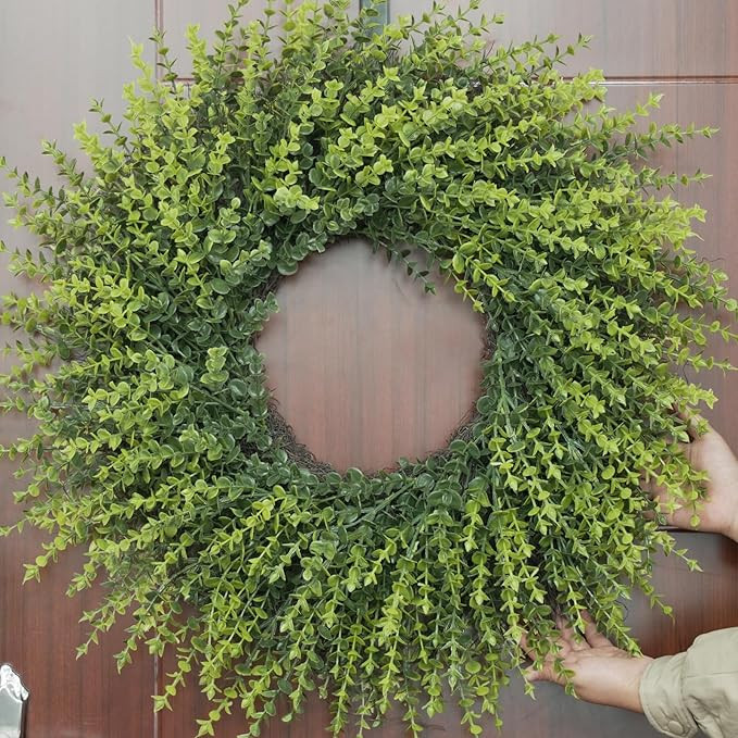 28In Large Boxwoods Door Wreaths for Front Door Spring Summer Outside All Season Green Year Round... | Amazon (US)