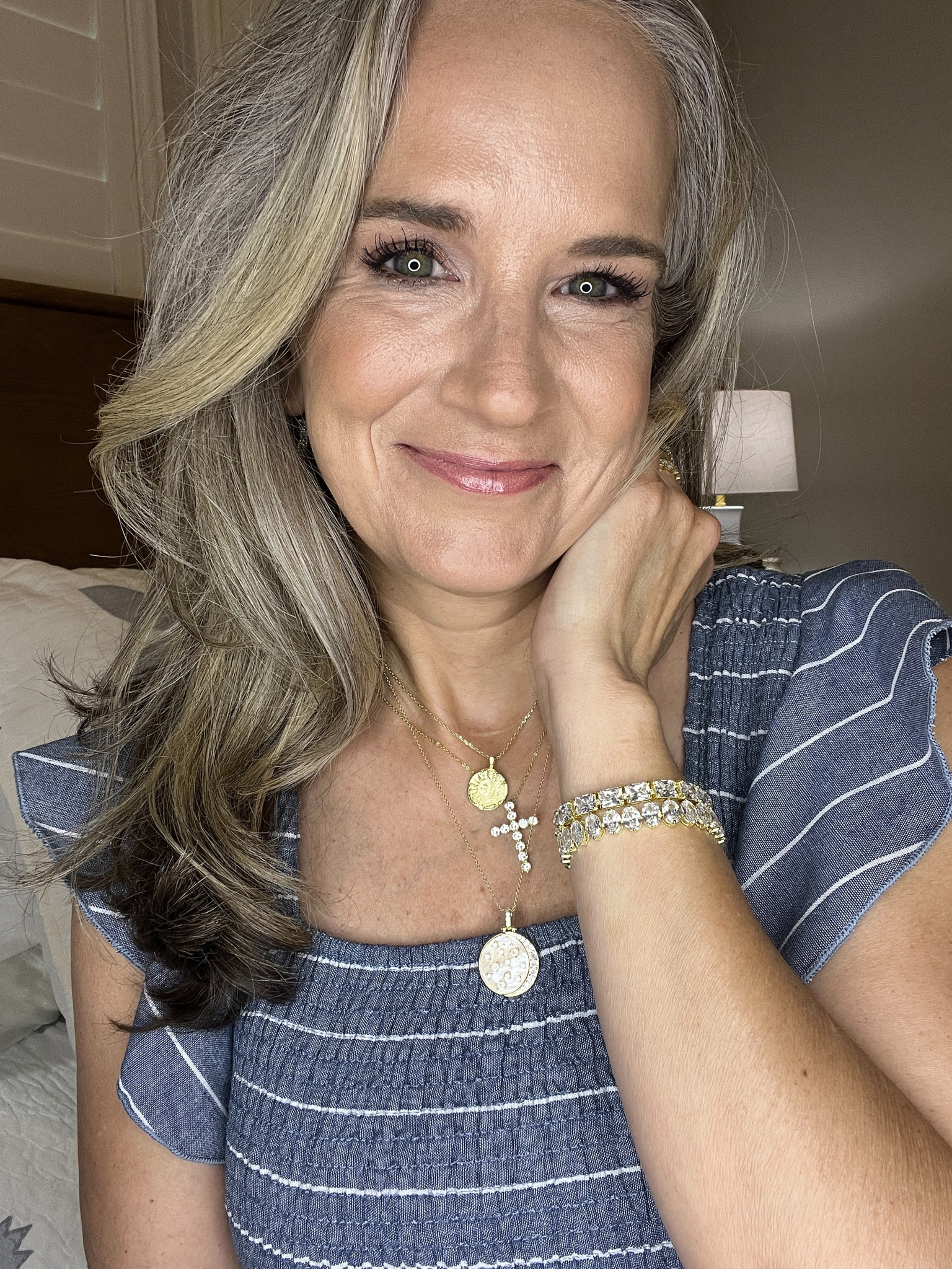 Melinda Maria jewelry is always stunning! Add the bling to your outfit!

Tennis bracelet, pendant, cross, hoops, necklace stack 

Over 40 fashion/ affordable style / elevated chic / effortless style / summer fashion / midlife style / casual chic / style over 50/ 


#LTKOver40 #LTKFindsUnder100 #LTKStyleTip
