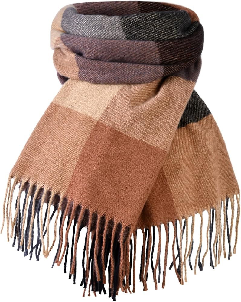 Scarf for Women, Women's Fall Winter Scarfs, Cashmere Feel Blanket Scarf, Classical Scottish Chec... | Amazon (US)