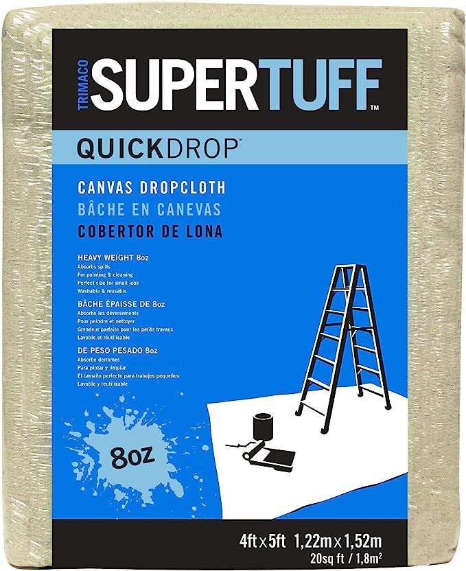 Trimaco SuperTuff 8 oz Premium Contractor Grade Heavyweight Canvas, 4-feet x 5-feet | Amazon (CA)