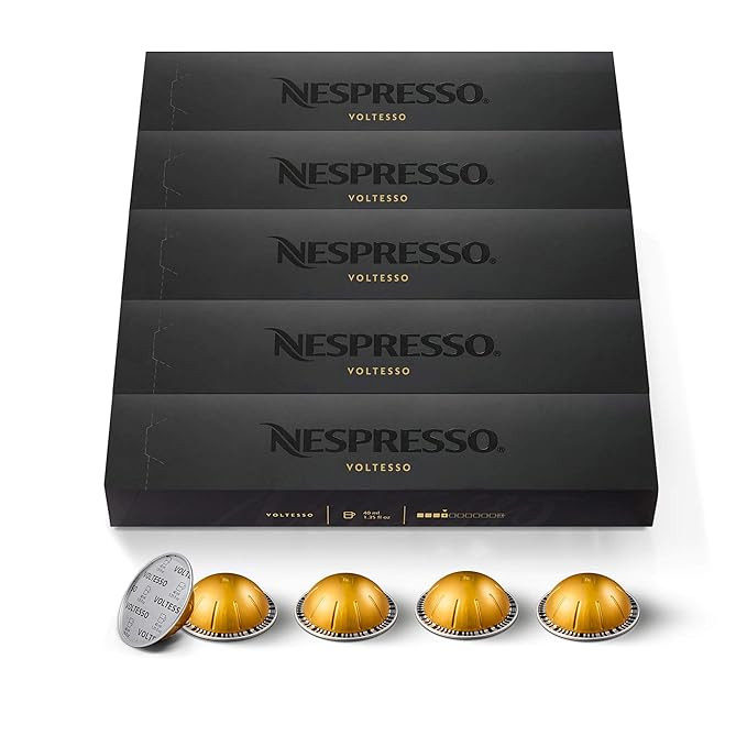 Nespresso Capsules VertuoLine, Voltesso, Mild Roast Espresso Coffee, 50 Count, 1.35 Ounce | Amazon (US)